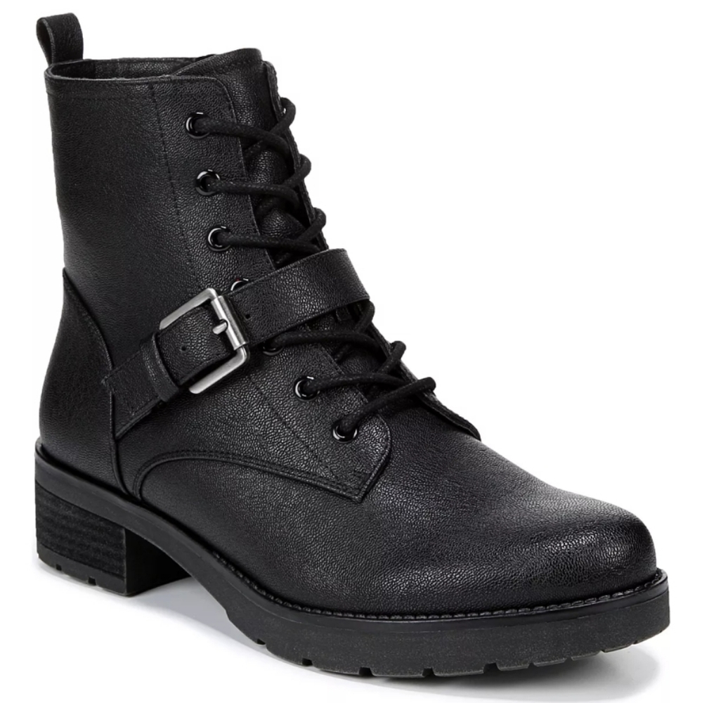 SOUL Naturalizer Quaid Combat Lace-up Boots Black 9 - Picture 1 of 4